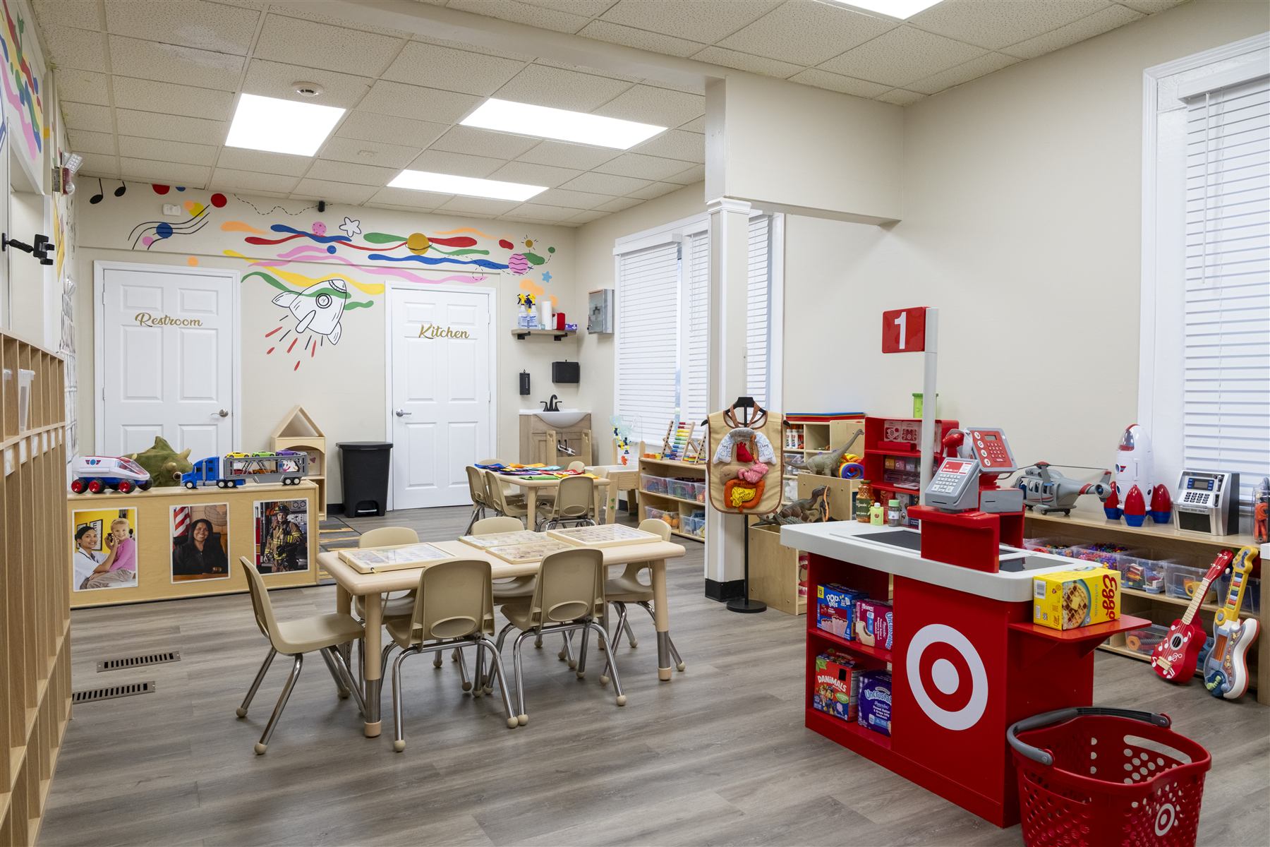 Bright classroom at the Uptown Charlotte campus