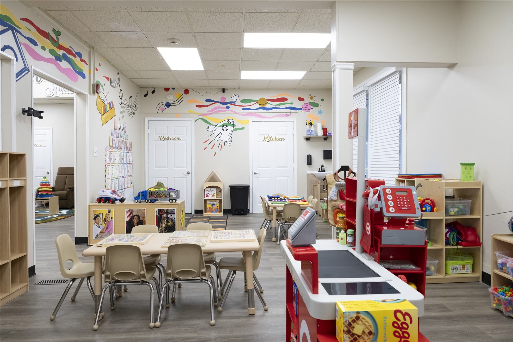 Classroom tables and activity centers